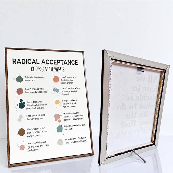 Mental Health Décor, Mental Health Wall Art, Mental Health Posters, School Counselor Supplies, Framed Canvas Wall Art, DBT Poster, Therapist Office Decor, Radical Acceptance Canvas Poster 12x15