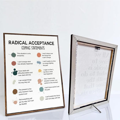 Mental Health Décor, Mental Health Wall Art, Mental Health Posters, School Counselor Supplies, Framed Canvas Wall Art, DBT Poster, Therapist Office Decor, Radical Acceptance Canvas Poster 12x15