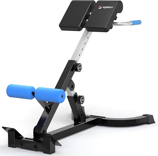 Roman Chair,Foldable Back Extension Machine,Adjustable Ab Back Extension Machine,Core Strength Trainer,Back Exercise Machine for Glute,Ab Workouts,Full All-in-One Body Workout&Home Gym Fitness