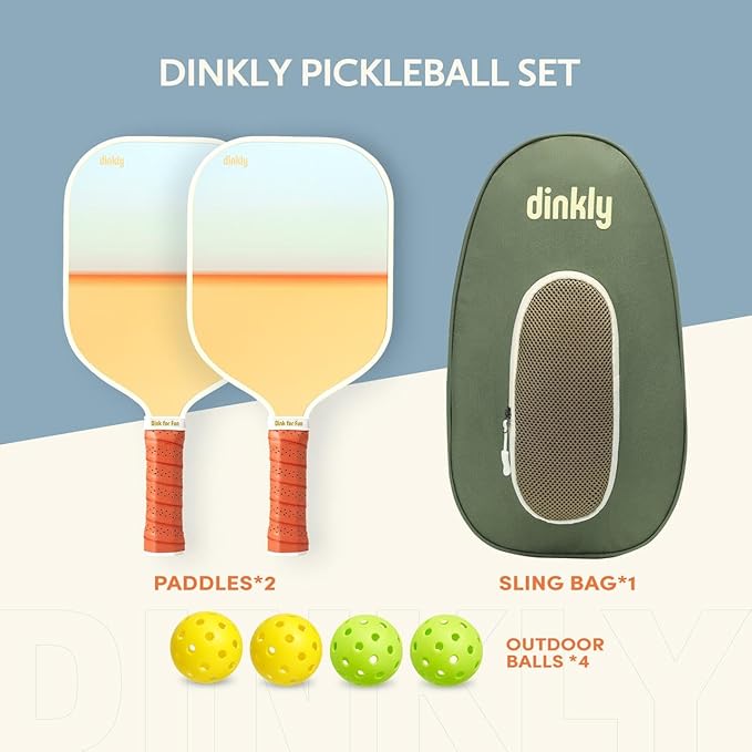 Pickleball Paddles Set of 2/4- USAPA Approved Graphite/Fiberglass Pickleball Racket, 2 Pickleball Rackets, 4 Balls and 1 Portable Carry Bag, Aesthetic Pickle Ball Set for Men Women Beginners