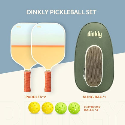 Pickleball Paddles Set of 2/4- USAPA Approved Graphite/Fiberglass Pickleball Racket, 2 Pickleball Rackets, 4 Balls and 1 Portable Carry Bag, Aesthetic Pickle Ball Set for Men Women Beginners