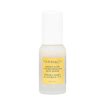 Farmacy Face Exfoliator Serum - Honey Glow 17% AHA + BHA Liquid Exfoliant & Salicylic Acid Serum - Resurfacing Skin Care for Reduced Pores + Texture - Hydrates Skin for an Overall Glow (30ml)