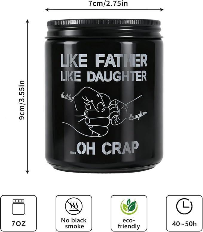 Like Father Like Daughter Candle Gift for Dad from Daughter，Cinnamon Vanilla Scented Candle 7oz Soy Wax Aromatherapy Candle,Gift for Daddy, Daughter, Father’s Day, Birthday, Christmas