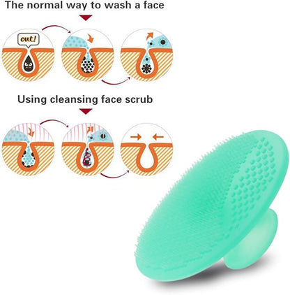 Face Scrubber,2 Pack Soft Silicone Scrubbies Facial Cleansing Pad Face Exfoliator Face Scrub Face Brush Silicone Scrubby for Massage Pore Cleansing Blackhead Removing Exfoliating,Cool Gift for Girl