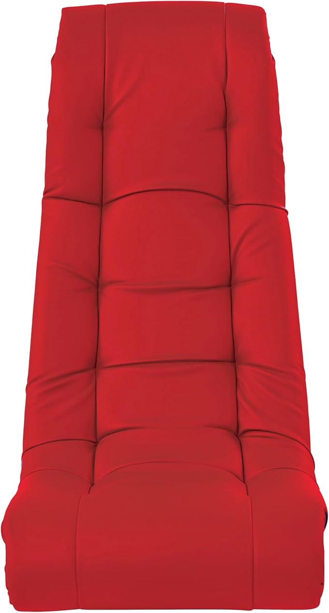 Factory Direct Partners Soft Tufted Floor Rocker - Cushioned Ground Chair for Kids Teens and Adults - Great for Reading, Gaming, Meditating, TV - Red, 10488-RD