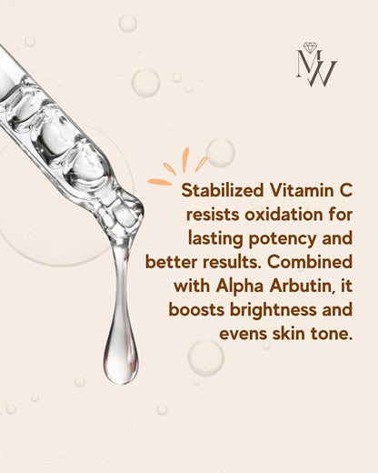 Vitamin C Face Serum – Brightening Serum with Alpha Arbutin – Antioxidant Treatment for Uneven Skin Tone and Radiant Glow – 1 Fl Oz