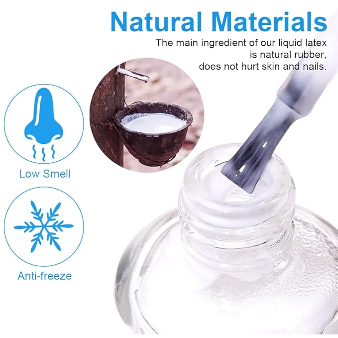 TWOING 15mlLiquid Latex for Nails, Peel Off Cuticle Protectors for Nail Polish,Skin Barrier Manicure, Art Liquid Latex Tape Protector Nail Cuticle Guard Gifts