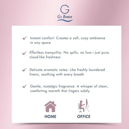 G's Breeze Smart Aroma Diffuser with 60ml Baby Powder Scent Refill – Bluetooth & Wi-Fi App Control - LED Lighting & Adjustable Intensity - Long-Lasting Soft Powdery Fragrance for Home or Office