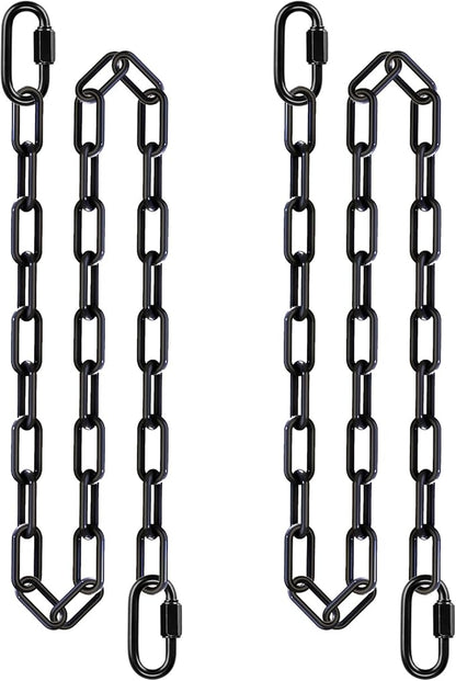 SELEWARE 2 Pack 80 Inch Hanging Swing Chain with 4 Carabiners, 1000LB Capacity Plastic Coated Hanging Chains, Hammock Hardware Kit for Swing, Hanging Chair, Punching Bags, Indoor Outdoor Gym (Black)