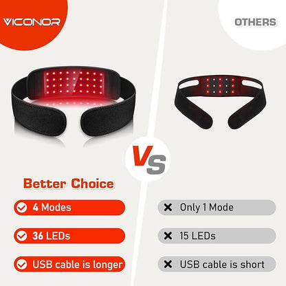 Red Light Therapy for Neck, Near Infrared Light Therapy Belt Wearable Infrared Neck Wrap with Timer Infrared Belt for Chin Firming V Face Lifting Mask Body Neck Hand Wrist Legs Unisex Gift