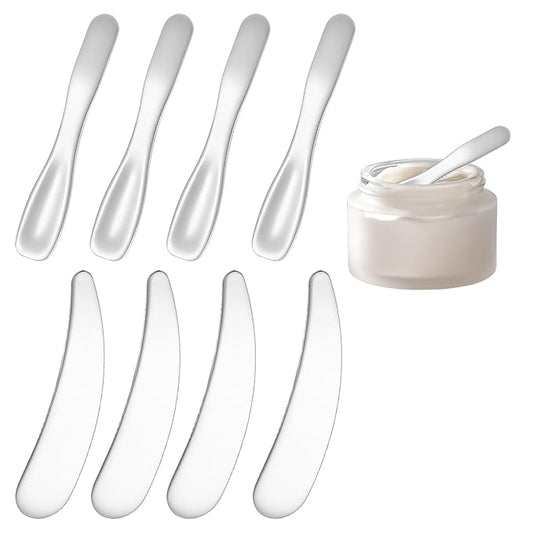 8pcs Makeup Spatula Mini Metal Cosmetic Spatulas Reusable Cream Skincare Facial Spatulas for Mixing and Sampling Skin Care Cream Face Mask Multi-Functional Facial Applicator Tool