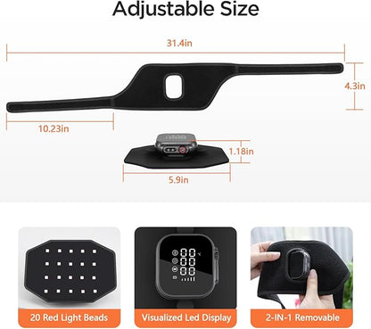 Arm Heating Pad with Heat & Vibration & Red Light, Cordless Elbow Heating Pad with 31IN Detachable Extension Strap,Wireless Arm Massager with Heat for Elbow Hand Knees Leg Ankles Wrists, Velcro