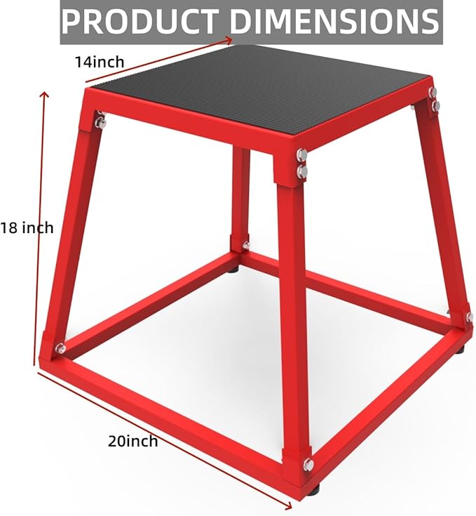 Metal Plyometric Jumping Box,12/18/24/30 Inch Steel Plyo Box Set for Fitness Exercise Home Gym,Single/Set