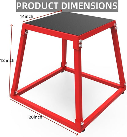 Metal Plyometric Jumping Box,12/18/24/30 Inch Steel Plyo Box Set for Fitness Exercise Home Gym,Single/Set