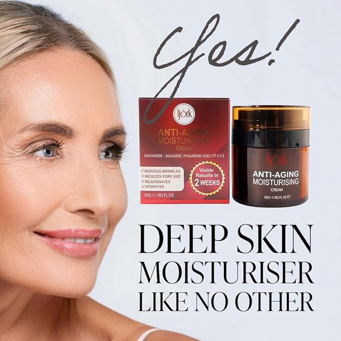 Face Moisturizer For Women. Anti-Aging Wrinkle Cream for Face and Neck with Hyaluronic Acid, Collagen, Squalene, Vitamin C, A & E - Hydrating & Firming Skincare for Women