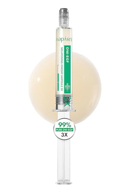 Easydew DW-EGF Melatoning Ampoule 3X - Hydrating Dark Spot Serum with Niacinamide & Glutathione for Uneven Skin - Fast Absorbing Day & Night Ampoule Korean Skin Care (Pump 0.27 fl oz, EGF 3X)