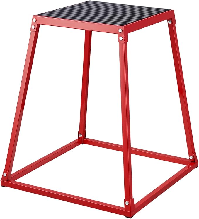 VEVOR Plyometric Jump Box, 18 Inch Plyo Box, Steel Plyometric Platform and Jumping Agility Box, Anti-Slip Fitness Exercise Step Up Box for Home Gym Training, Conditioning Strength Training