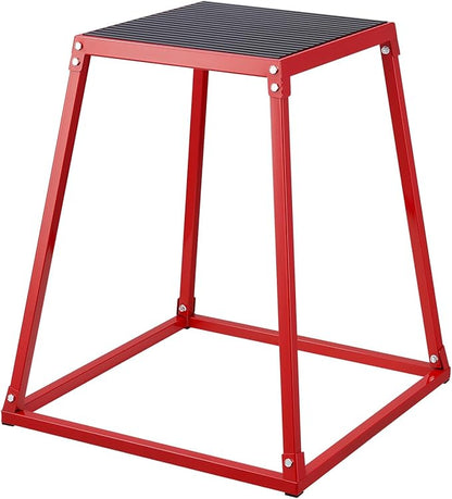 VEVOR Plyometric Jump Box, 18 Inch Plyo Box, Steel Plyometric Platform and Jumping Agility Box, Anti-Slip Fitness Exercise Step Up Box for Home Gym Training, Conditioning Strength Training