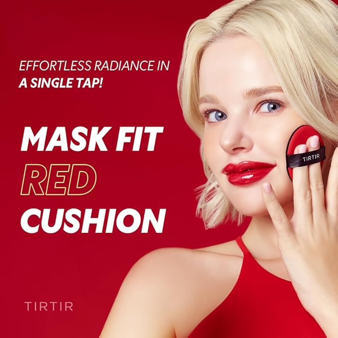 TIRTIR Mask Fit Red Cushion Foundation | Full coverage, Weightless, Skin fit, Satin Glow Finish, Korean Makeup BB Foundation, beauty, Tattoo cover up, Buildable (#35N Walnut, 0.63 Fl Oz)