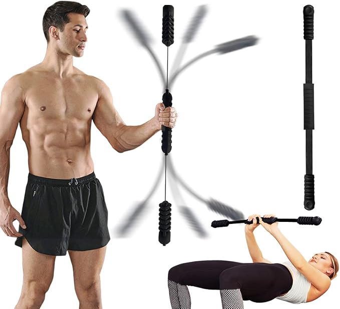 Hotwave Elastic Fitness Bar,Vibration Stick,Body Physical Therapy,Core Strength Training,Power Twister for Arm, Exercise in Home Gym