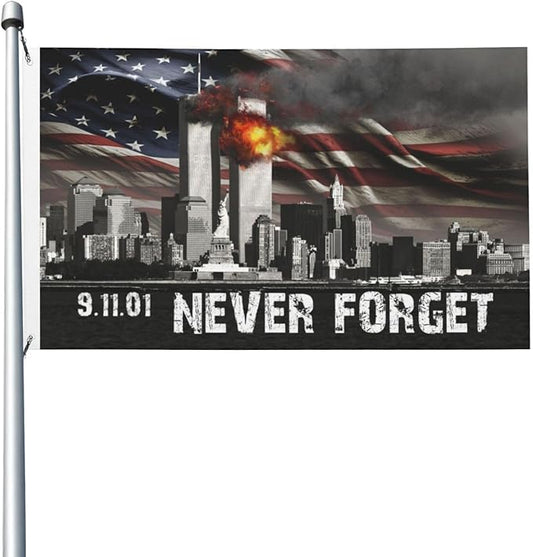 911 Never Forget Flag Memorial day Flags for outside 3x5 Ft Garden Flag Farmhouse Yard Indoor/Outdoor Decorations Banner Decor Gifts