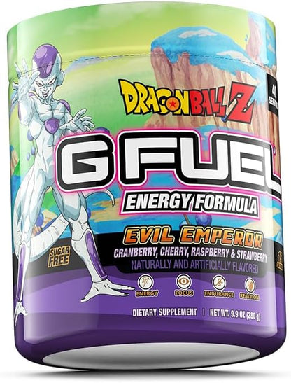 G Fuel Dragon Ball Z Energy Drink Powder, Pre Workout Caffeine Mix for Gaming, Sugar Free Focus Amino, Vitamin + Antioxidants, 9.9oz (Berry Medley, 40 Servings)