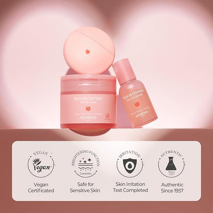 SKINFOOD Peach Cotton Zinc PCA Tone Up Cream, Korean Tinted Moisturizer for Face and Body, Dewy and Matte Skin Tint, Skin Care Makeup for Color Correcting, Sheer Cover, Blurring (1.69 fl. oz.)