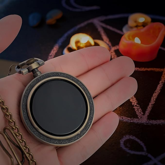 Obsidian Scrying Mirror Natural Obsidian Crystal Witchcraft Supplies,Witch Stuff for Divination Tools,Witchy Gifts,Hoodoo Supplies Handmade