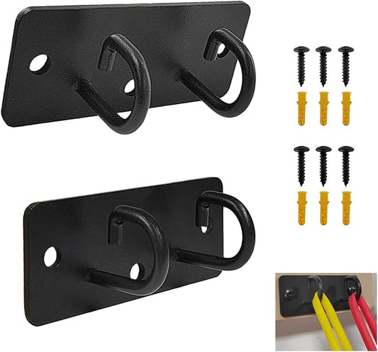 2Pcs Resistance Band Wall Anchors,Space Saving Workout Wall Mount Clip,Ceiling Mounted Hook Exercise Station for Body Weight Straps,Strength Training,Yoga,Home Gym,Physical Therapy