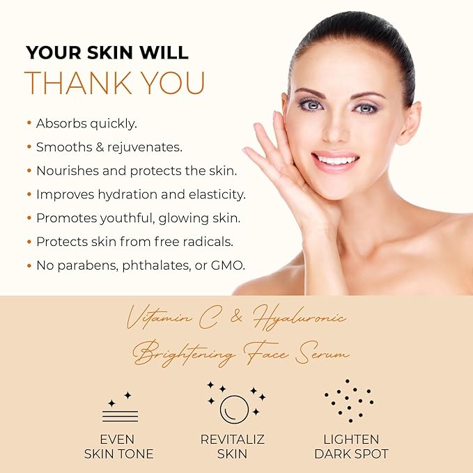 Azure Cosmetics Vitamin C Serum For Face - Dermatologist Tested, Anti-Aging with Hyaluronic Acid for Dark Spots, Fine Lines & Wrinkles - Brightning, Clean, Korean Skincare for Glass Skin - 2 Pack