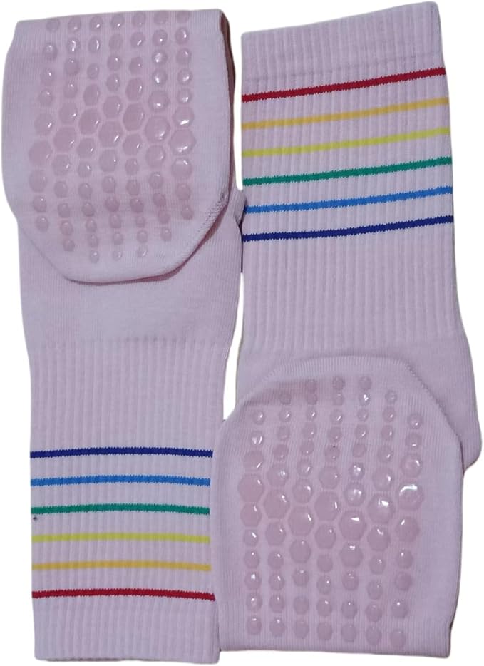 Women Pilates and Yoga Socks with Cotton, Breathable,Absorbent, Non-slip Footbed 3 Pairs