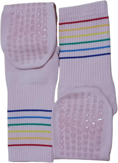 Women Pilates and Yoga Socks with Cotton, Breathable,Absorbent, Non-slip Footbed 3 Pairs