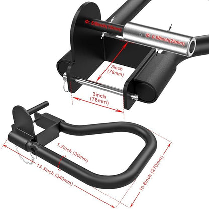 SELEWARE Solid Dip Bar Attachment for 2" x 2" or 3" x 3" with 1", 1/2" or 5/8" Hole Power Cage Squat Rack, Set of 2 Dip Bar Muti-Grip Handles for Strength Training, Double Welding Design