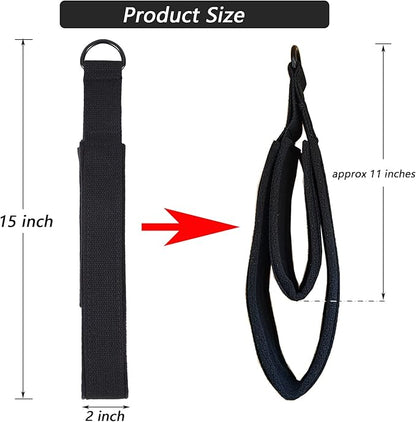 2Pcs Pilates Double Loop Straps Feet Fitness Equipment Straps Double Padded Pilates D-Ring Loops Yoga Double Loop Straps Handle Straps Pilates Reformer Accessories for Home Gym Workout