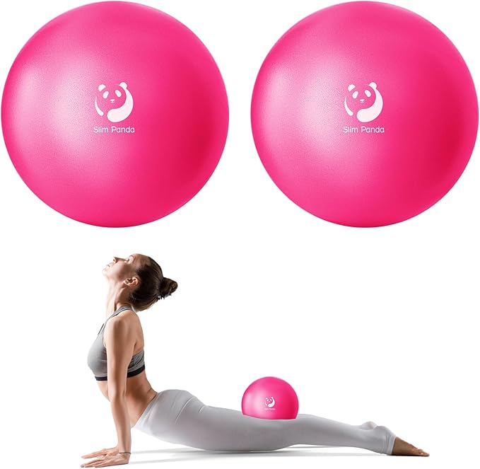 Slim Panda Pilates Ball, 9 Inch Small Exercise Ball, Anti Burst Mini Yoga Ball for Stability, Workout, Barre, Core Strength, Physical Therapy, Balance, Stretching