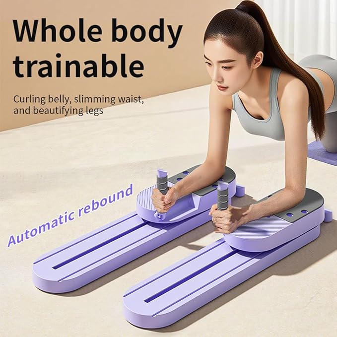 Pilates Board - Pilates Reformer Set, Pilates Board for Home Workout, 6 in 1 Pilates Sliding Board for Women(Purple)