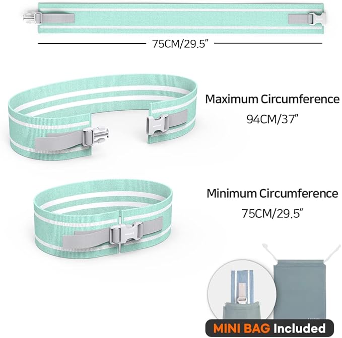 Adjustable Booty Band, Fabric Resistance Bands with Buckle, All-in-One, Non-Slip Bands for Women and Men, Hip Loops for Leg Squat Butt Glutes - Multicolour