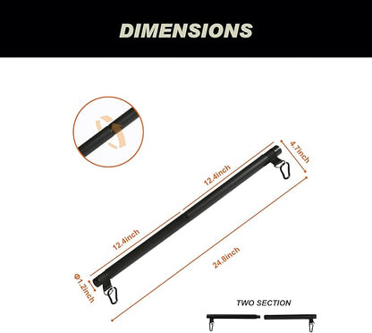 Portable Resistance Band Bar, Carbon Steel Resistance Bar for Resistance Bands, Dual Cable Machine Bar, Straight Bar Cable Attachment, MAX Weight Loading 60kg, Adjustable from 37" to 24.8"