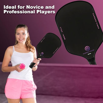 Pickleball Paddles 2025,Raw Carbon Fiber Surface（CFS） 16mm T700 High Grit & Spin, Pro Pickle Ball Paddles Designed for Ultimate Spin & Consistency