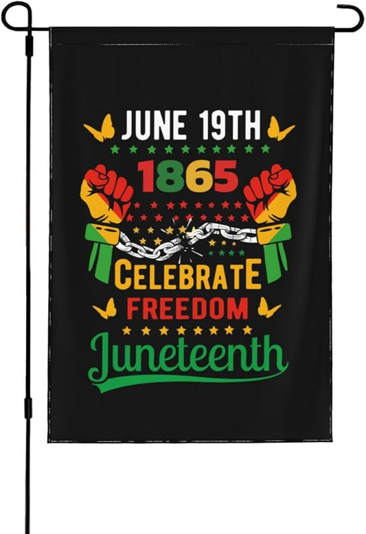 Juneteenth Garden Flag – 12.5x18 Inch Outdoor juneteenth Decorations Banner, african american flag, Yard Decor, Black History Month, Freedom Day Gift