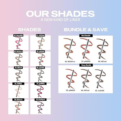 Sacheu Lip Liner STAY-N Peel Off Lip Stain — Long Lasting Matte Lip Tattoo Transfer Proof Lipstain Infused with Hyaluronic Acid & Vitamin E for All Skin Types — Vegan & Cruelty-Free, HEY-zel