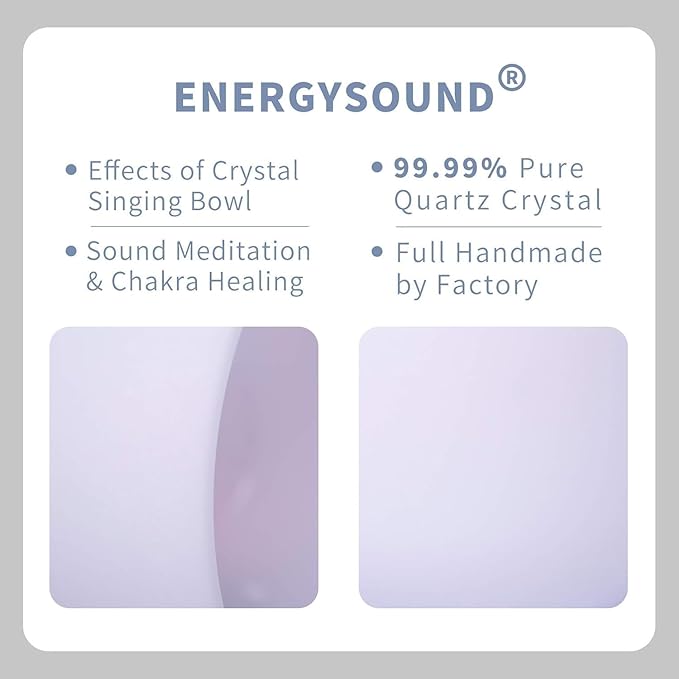 432Hz B Crown Chakra Frosted Quartz Crystal Singing Bowl 8 inch mallet and o-ring included