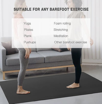 UMINEUX Large Yoga Mat for Men and Women 1/4 & 2/5 Inch Extra Thick TPE Fitness Mat for Home Gym Workout, Non-Slip, Eco Friendly Exercise Mat for Yoga, Pilates, Stretching, Meditation