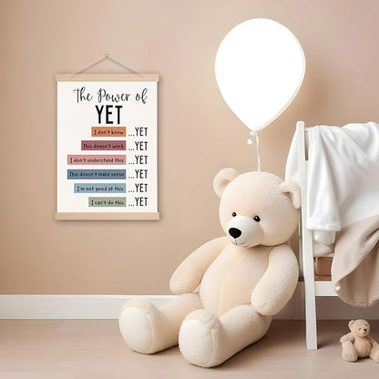 DNEULYR the Power of Yet Mental Health Wall Art Poster, Therapy Office Decor, Inspirational Psychology Wall Decor for Classroom School Counselor Office Therapist, 12x16 Inches