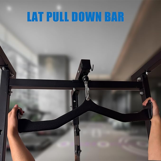 LAT Pulldown Attachments, LAT Bar Cable Machine Attachment,T-bar V-bar, LAT Pull Down Bars, Back Tricep Bar Strength Training Handle for Home Gym Fitness