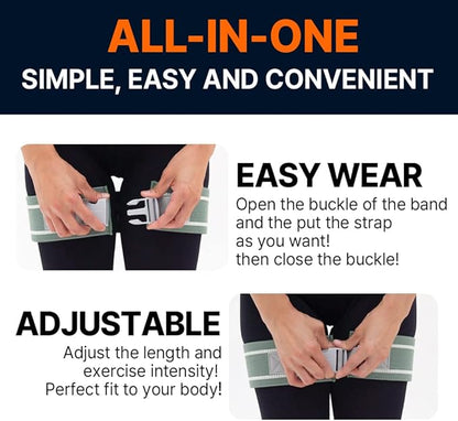 Adjustable Booty Band, Fabric Resistance Bands with Buckle, All-in-One, Non-Slip Bands for Women and Men, Hip Loops for Leg Squat Butt Glutes - Multicolour
