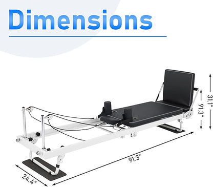 Pilates Reformer, 91In Foldable Pilates Reformer Machine for Home Use, Pilates Equipment with Jump Board & Dual Resistance – Adjustable Home Gym Equipment for Full-Body Workout, 400 lbs Capacity