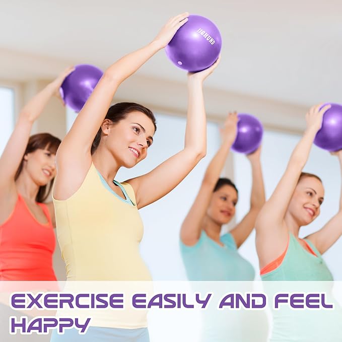 Pilates Ball, 9 Inch Small Exercise Mini Soft Workout Yoga Ball with Exercise Guide, for Home Gym Yoga, Pilates, Core Training, Workout, Balance, Stability