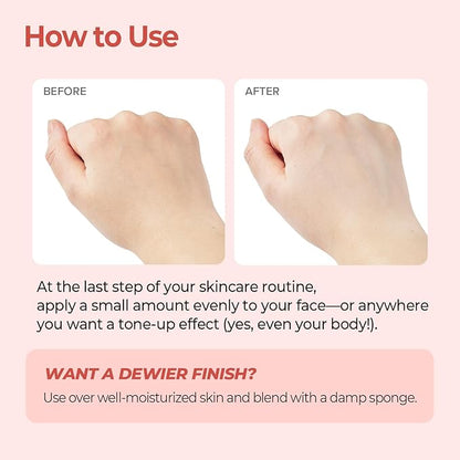 SKINFOOD Peach Cotton Zinc PCA Tone Up Cream, Korean Tinted Moisturizer for Face and Body, Dewy and Matte Skin Tint, Skin Care Makeup for Color Correcting, Sheer Cover, Blurring (1.69 fl. oz.)