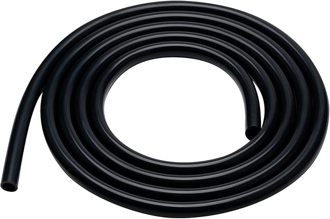 Silicone Tubing 1/4” ID × 3/8” OD - 5FT Black Flexible Food Grade Hose Soft Pure Silicon Tube for Home Brewing Wine Making Hydroponic Pond Pump, Temp Resistance